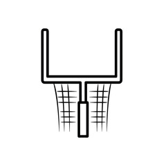 American football goal post icon, black line art sports equipment vector, minimalist field goal uprights for game day graphics and scoring concepts © Najmin