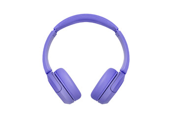 A pair of stylish purple over-ear headphones with cushioned ear pads. isolated on transparent background