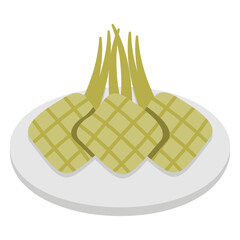 Ketupat Rice Cakes Illustration