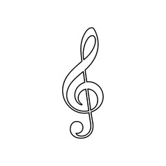Obraz premium treble clef on white background