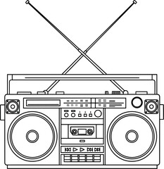 retro radio and cassette player