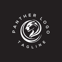 Powerful Panther Head Mascot Logo with Circular Swirl Design and Bold Typography for Sports Teams Gyms and Modern Corporate Branding © Ammad