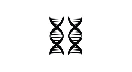 Two black and white depictions of a double helix dna structure