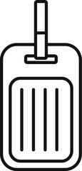 Obraz premium Luggage tag or baggage label outline icon for travel identification