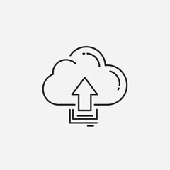 Cloud upload icon symbol for data transfer and storage.