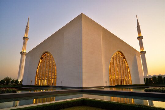 mosque at sunset