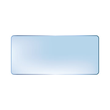 Glass rectangle, blue gradient, transparent mockup