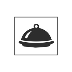 Obraz premium Minimalist Black Food Cloche Icon for Restaurant and Catering Design
