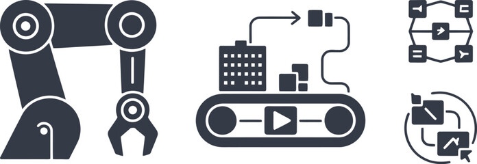 Obraz premium A collection of industrial and technological icons on a white background