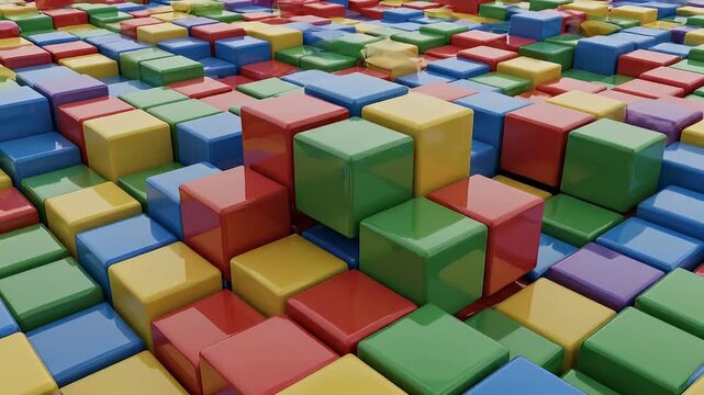 Colorful Blocks in Disarray Pattern.