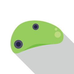 Green climbing hold with mounting holes for bouldering and rock climbing indoors © anatolir