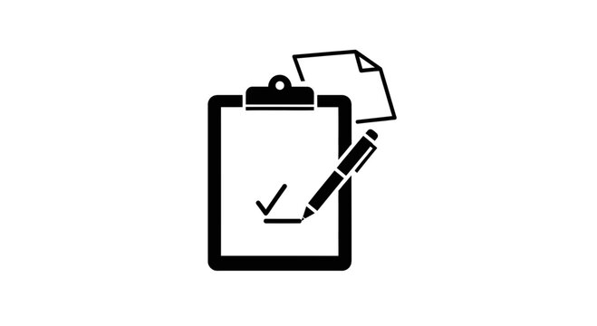 Clipboard with Checklist and Pen - Task Completion, To-Do List, and Planning Icon