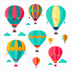 Adventure And Exploration Concept Colorful Hot Air Balloons Floating In Sky Travel And Tourism Celebration Festival And Recreational Activities