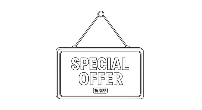 Hanging Sign "Special Offer" with Percentage Discount Icon