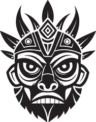 Obraz premium Tribal Tiki Mask Vector Illustration