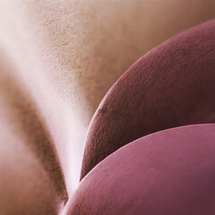 Soft abstract curves in pink and beige tones, velvety texture and gentle shadows creating dreamy, minimal, organic shapes and calming visual flow

