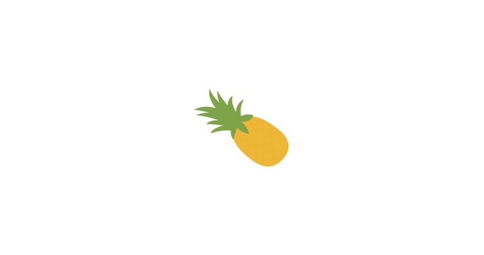 Pineapple Tropical Fruit Spiky Animation