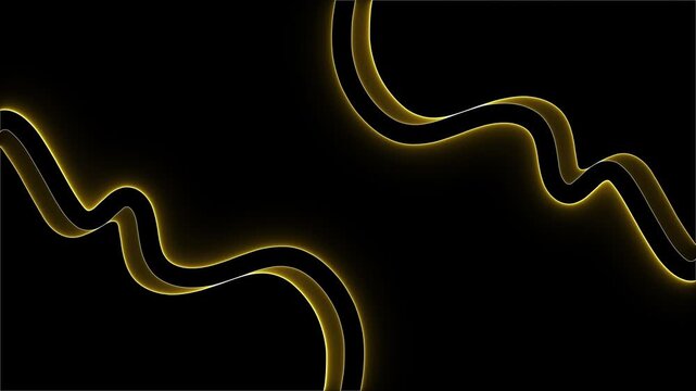 Golden glow wave. Luxury motion art. Neon ribbon loop. Abstract gold line. Dark tech visual. Glowing path vec. Fluid energy flow. Premium light art. Digital wave form. Modern motion bg.