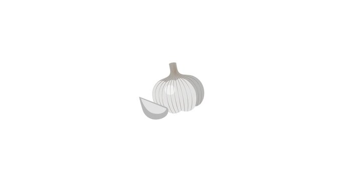 Garlic Vegetable Cooking Spice Animation