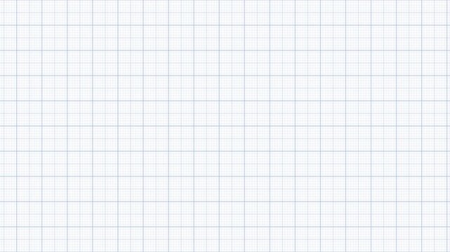 Animation of cell movement on white paper. Graph paper with grid lines.