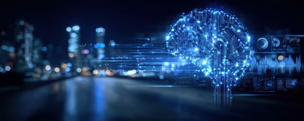 Fototapeta premium A neural network depicts the strategy of information management through a complex process of planning, operation, and workflow control.