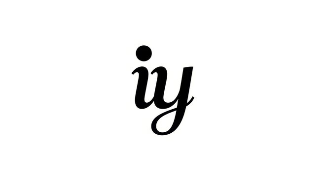 Minimalist logo design featuring the letters iy in a stylish, cursive font.