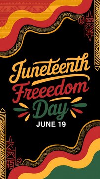 Juneteenth freedom day celebration with vibrant design elements