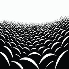 Obraz premium Massive Crowd Wave Motion, Abstract Human Sea, Stadium Audience Flow, Monochrome People Pattern, Social Gathering Movement Background