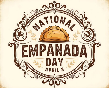Vintagestyle national empanada day celebration poster design