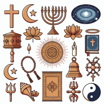 Religious Symbols from Around the World vector