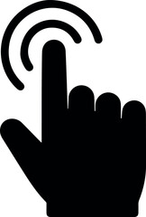 Black Hand Pointer Cursor Icon Finger Touch Screen Gesture Vector