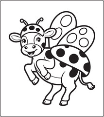 Obraz premium Cute animal with halloween costume black line art vector illustration coloring page or book design for kids fun activities