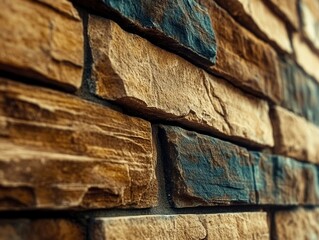 Mountain stone wall texture showing rugged surface with clear details of stone layers and structure in natural lighting