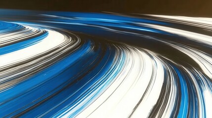 Swirling patterns with blue and white acrylic texture on a flat canvas showcasing dynamic lines and movement in art creation and design