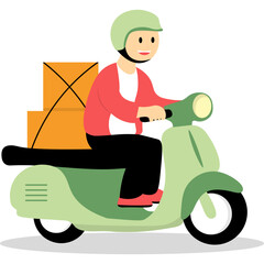 Muslim People Going Back Home by Motorbike