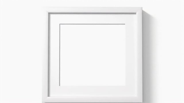 White picture frame on wall.