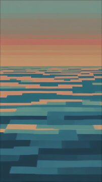 8-Bit Pixel Ocean Side-Scrolling Waves Retro Game Background Loop