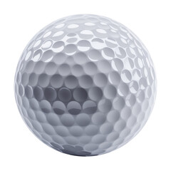 Perfectly Rendered White Golf Ball with Dimple Texture Isolated on a Clean White Background, Ideal for Sports Graphics, Equipment Showcases, and Design Projects.