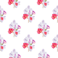 Flower vector seamless pattern illustration floral background 
