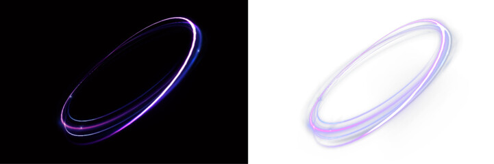 Shining magic dust circle with yellow light. Smooth twist lines create fantasy atmosphere. Ideal decorative element. © Vitalii