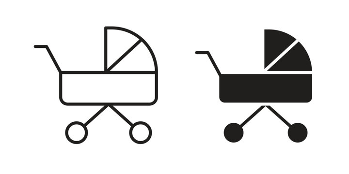 Baby carriage icon