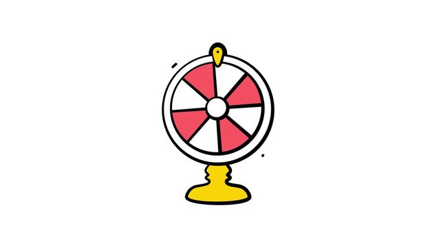A spinning prize wheel often used in games and contests