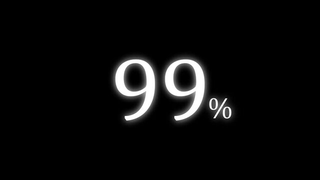 White  99 Percent Discount Symbol on Black  Background &ndash; Sale Promotion Percentage Icon Animation
