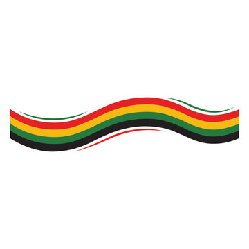 Wavy Pan-African Flag Ribbon