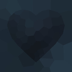 Obraz premium Abstract Dark Blue Polygonal Heart Vector Illustration - Modern Geometric Design for Healthcare and Technology