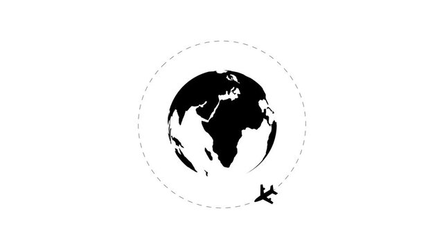 travel flying route destination. tourism and travel concept. Travel on airplane map. air plane flight route with start point. line trace animation design. motion graphics.of. concept. 4k video