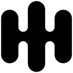 Obraz premium Liquid shape. Black-filled vector icon.