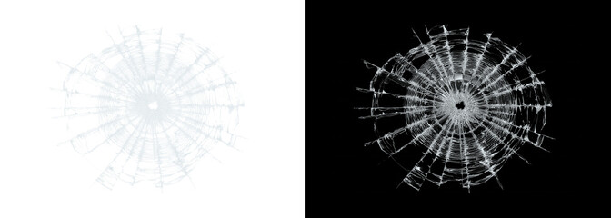 Obraz premium Glass shatter effects on black and white backgrounds