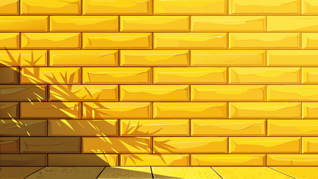 Very beautiful yellow brick wall texture with natural shadows and balanced copy space, creating a warm urban background suitable for modern design and creative presentations.
