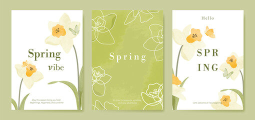 Fototapeta na wymiar watercolor Spring Floral invitation card vector. Hand drawn botanical flowers template background. Design illustration for wedding, vip cover, poster, rsvp modern card, birthday party.